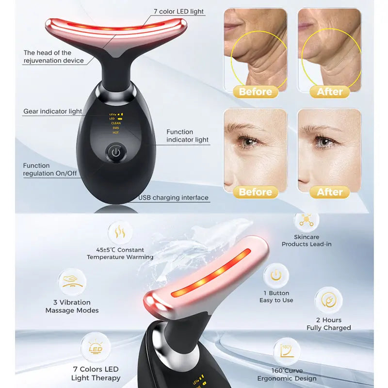 LED Face & Neck Skin Tightening Massager