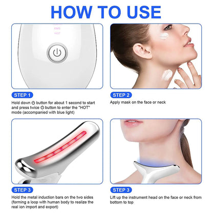 LED Face &amp; Neck Skin Tightening Massager