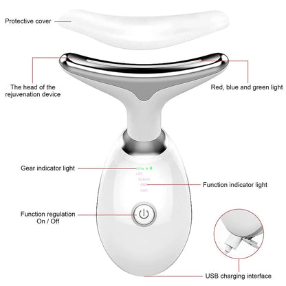 LED Face &amp; Neck Skin Tightening Massager
